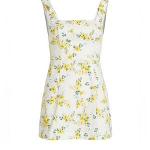 Alice + Olivia Yellow Floral Print Denim Dress